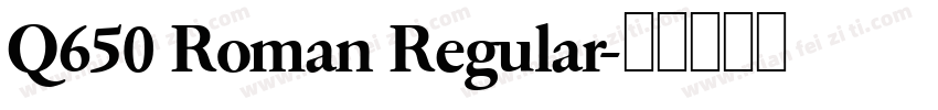 Q650 Roman Regular字体转换